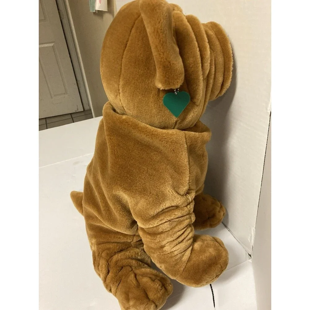 FAO Schwarz Fifth Avenue Chocolate Brown Bulldog Plush w/ Tag, Vintage 1993
